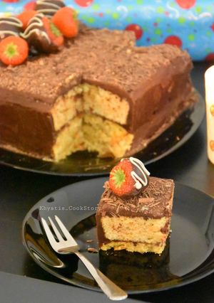 A picture of Carrot chocolate wheat flour Cake.