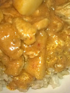 A picture of Chicken potato curry.