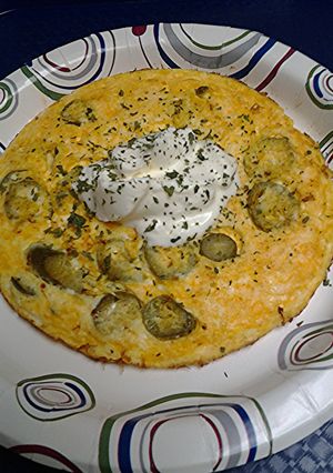 A picture of Eggs jalapeño and cheese.