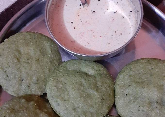 Recipe of Ultimate Moong Spinach Idli