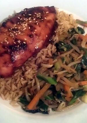A picture of Vickys Baked Teriyaki Chicken GF DF EF SF NF.