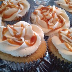 A picture of Apple Cider Cupcakes & Salted Caramel Buttercream.