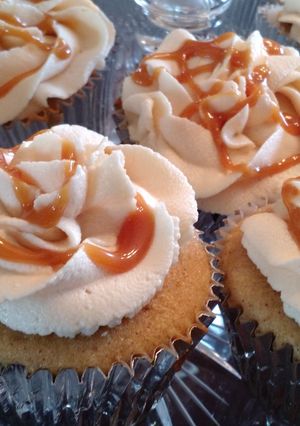 A picture of Apple Cider Cupcakes & Salted Caramel Buttercream.