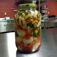 A picture of Grumpy's Pickled Eggs.