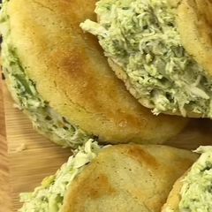 A picture of Arepa with Avocado Chicken.