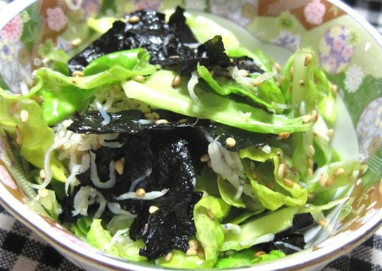 Simple Way to Make Perfect Spring Cabbage, Nori Seaweed and Chirimen Jako Namul