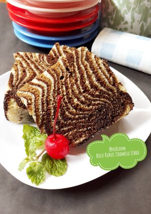 Foto resep 373. Bolu Kukus Tiramisu Zebra