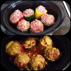 Crockpot Stuffed Peppers A picture of Crockpot Stuffed Peppers.