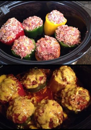 A picture of Crockpot Stuffed Peppers.