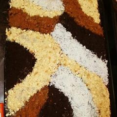 A picture of Carpit pattern chocolate cake🍰.