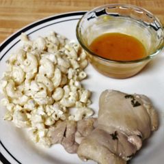 A picture of Beer Poached Chicken Thighs.