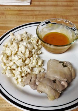 A picture of Beer Poached Chicken Thighs.