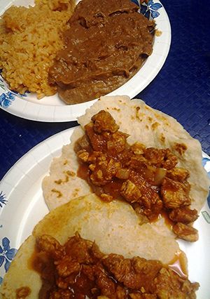 A picture of Latino inspired dinner.