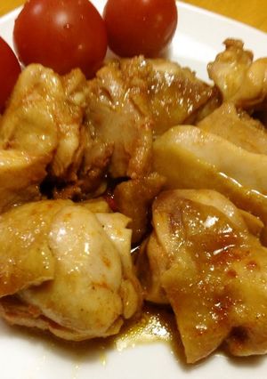 A picture of Easy Gochujang Teriyaki Chicken in the Microwave.