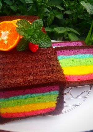Foto resep Rainbow double cake
