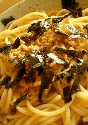 A picture of Natto Spaghetti.