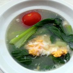 A picture of Bak Choy And Egg Soup.