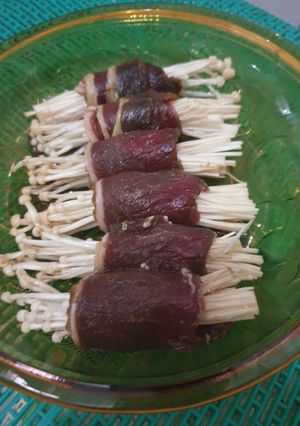 Foto resep Enoki beef roll saus bulgogi