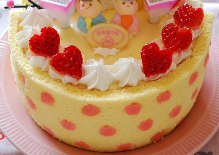 Steps to Make Quick Polka Dot Bavarois Doll Festival Cake