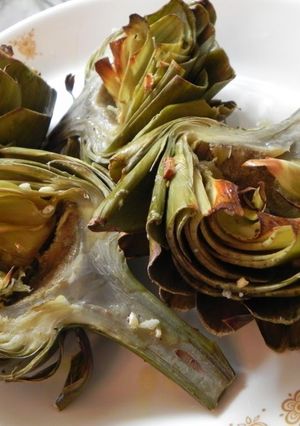 A picture of Oven Roasted Artichokes.