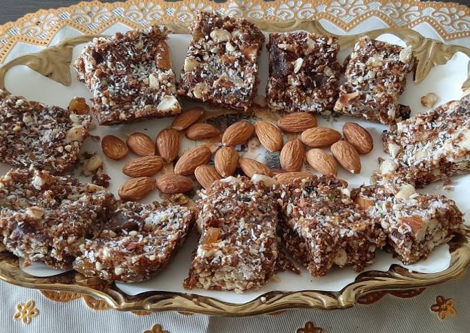 Delightful dessert-Dryfruit barfi (without sugar) Recipe