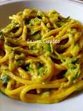 Spaghetti with Zucchini and Turmeric Gorgonzola Sauce