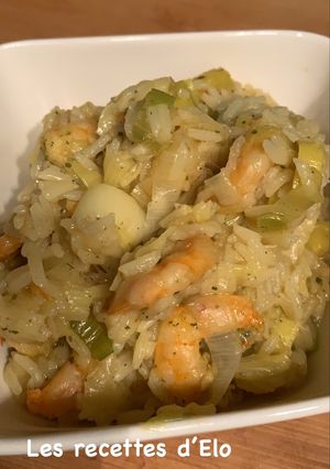 Une photo de Riz aux crevettes et poireaux au Cookeo
