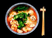 A picture of cilantro prawn