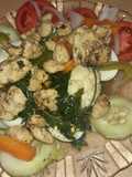 Ensalada de verduras cocidas con pollo