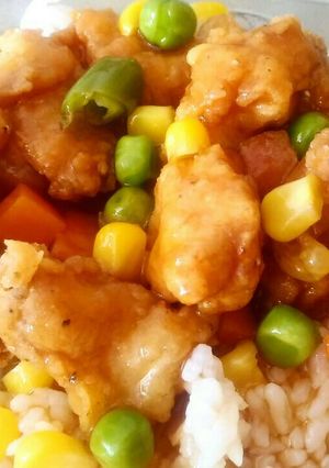 Foto resep Nasi Ayam Koloke (Ayam Asam Manis)