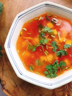 Hình của món Canh chua đậu phụ dấm bỗng.