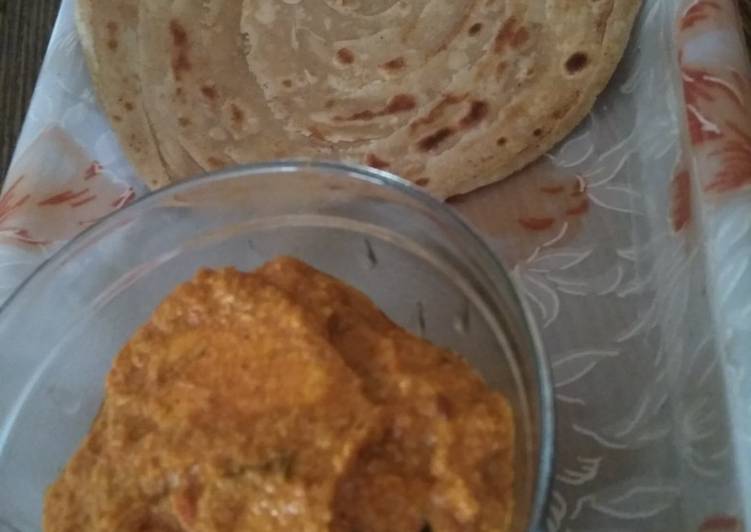 Recipe of Ultimate Shahi paneer and lachcha paratha