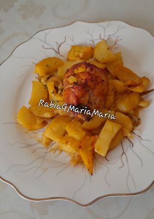 صورة لوصفة روتى دجاج بطاطا وبصل