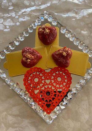 A picture of Strawberry barfi.