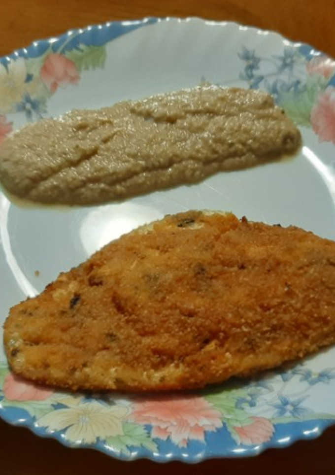 Una foto de Dorada empanada y adobada, en airfryer