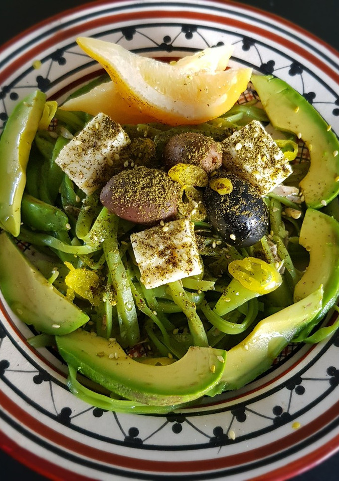Una foto de Ensalada mediterránea: Porotos verdes y queso feta