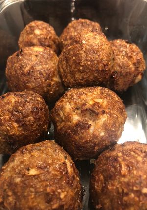 Una foto de Albóndigas de ternera y avena en freidora de aire sin grasa