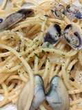 Espaguetis con tellinas