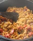 Migas con chorizo para dos
