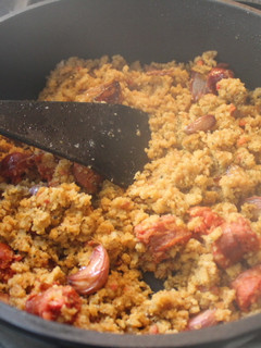 Una foto de Migas con chorizo para dos