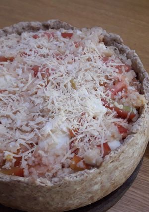 Una foto de Tarta saludable de arroz integral, tomate y huevo