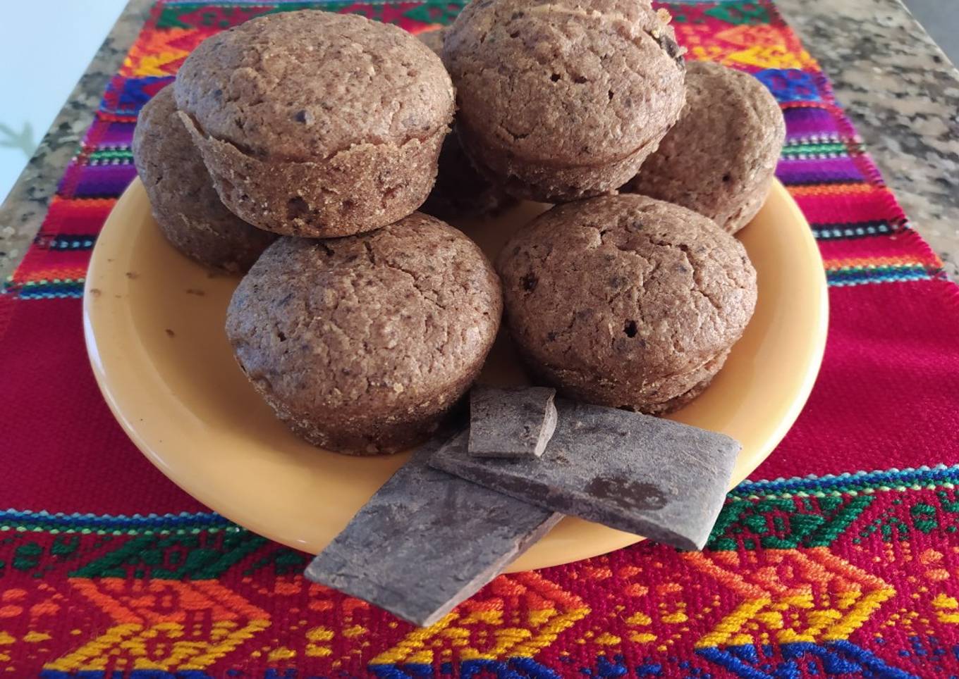 Muffins saludables de cacao amargo, sin azúcar