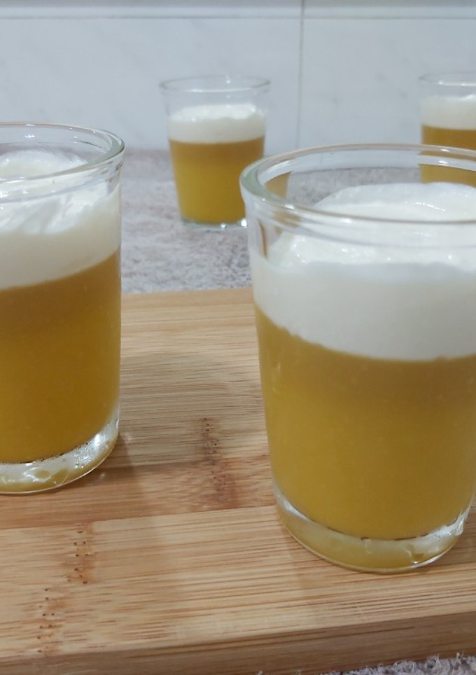 啤酒造型芒果果凍優格杯 的食譜成品照片