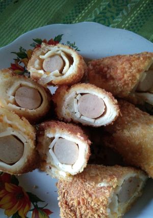 Foto resep Roti gulung isi keju & sosis