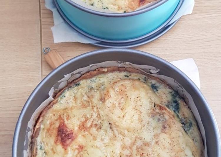 Quiche de espinacas y queso cabra con masa de harina de quinoa