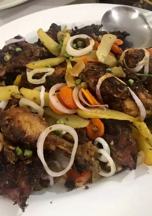 A picture of Bake and steam chicken roast.