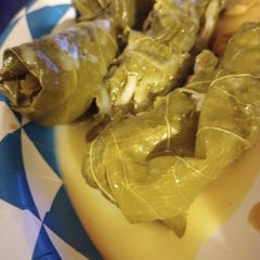 Dolmas with Avgolemono Sauce A picture of Dolmas with Avgolemono Sauce.