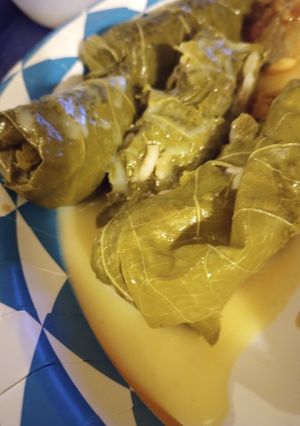 A picture of Dolmas with Avgolemono Sauce.