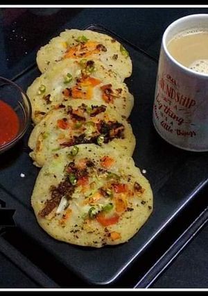 জিরো অয়েল সুজি উত্তপম(zero oil sooji uttapam recipe in bengali) রেসিপির প্রধান ছবি