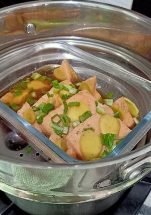 Foto resep Tim / Kukus Ikan Salmon Jahe (Steam Salmon Ginger and Soy Sauce)
